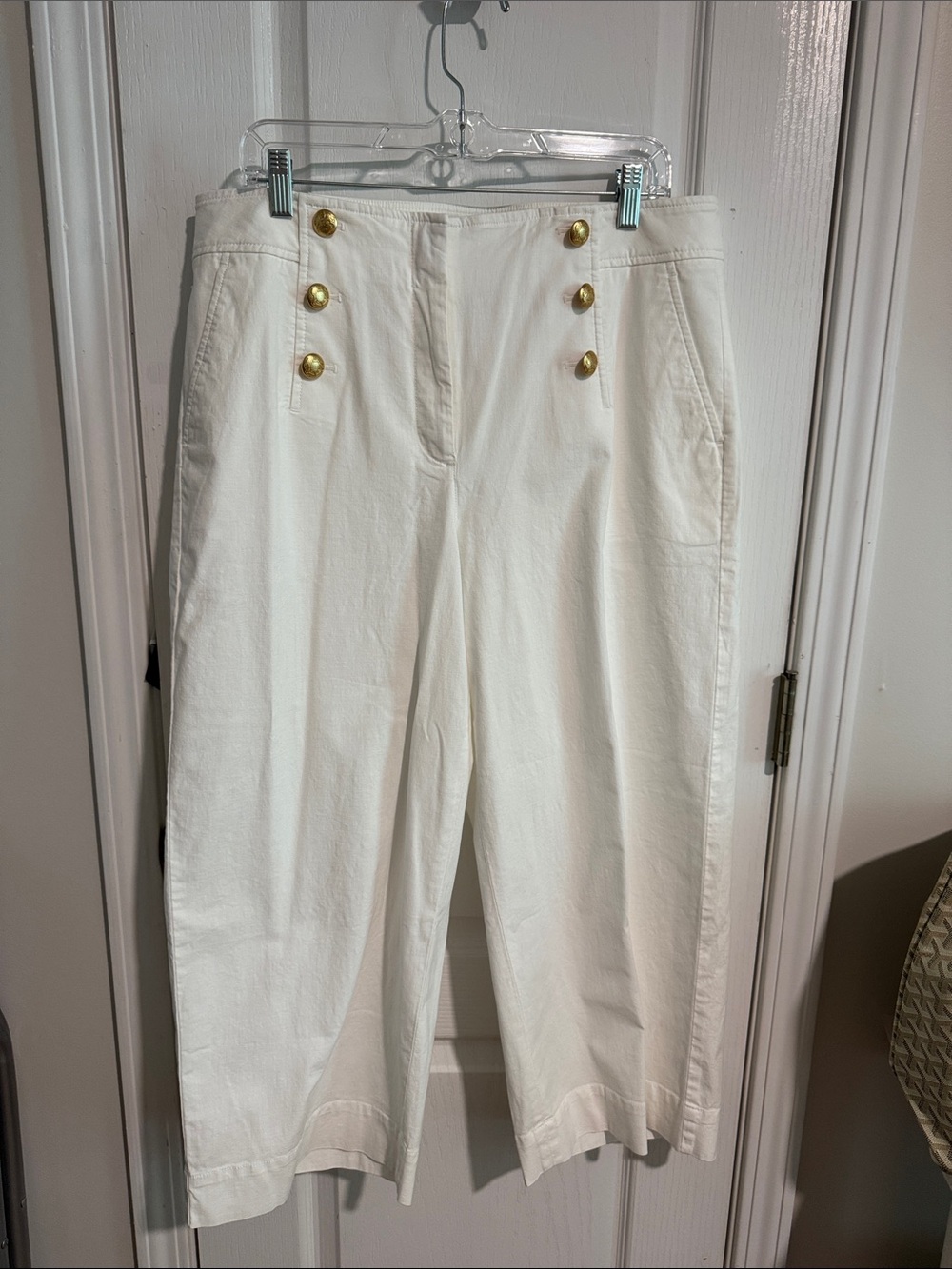 Talbots White  Wide-Leg Sailor Crops